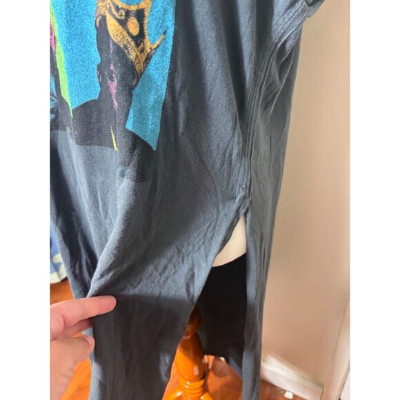 Daydreamer for Free People Biggie Notorious B.I.G Slit Tunic Washed Black Medium - Picture 5 of 6